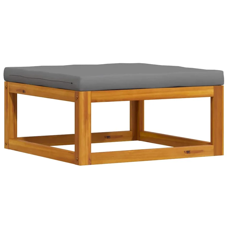 Salon de jardin 3 pcs avec coussins Bois d'acacia solide - 6