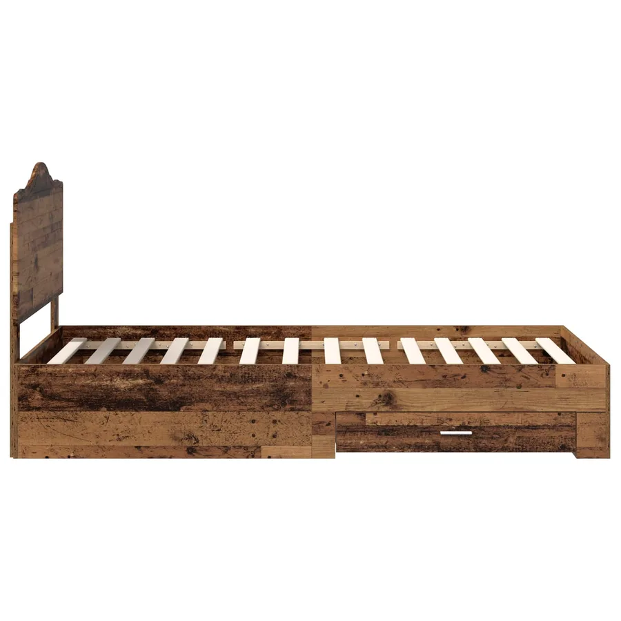 Cadre de lit Bois ancien 90 x 190 cm Bois d'ingénierie - 6