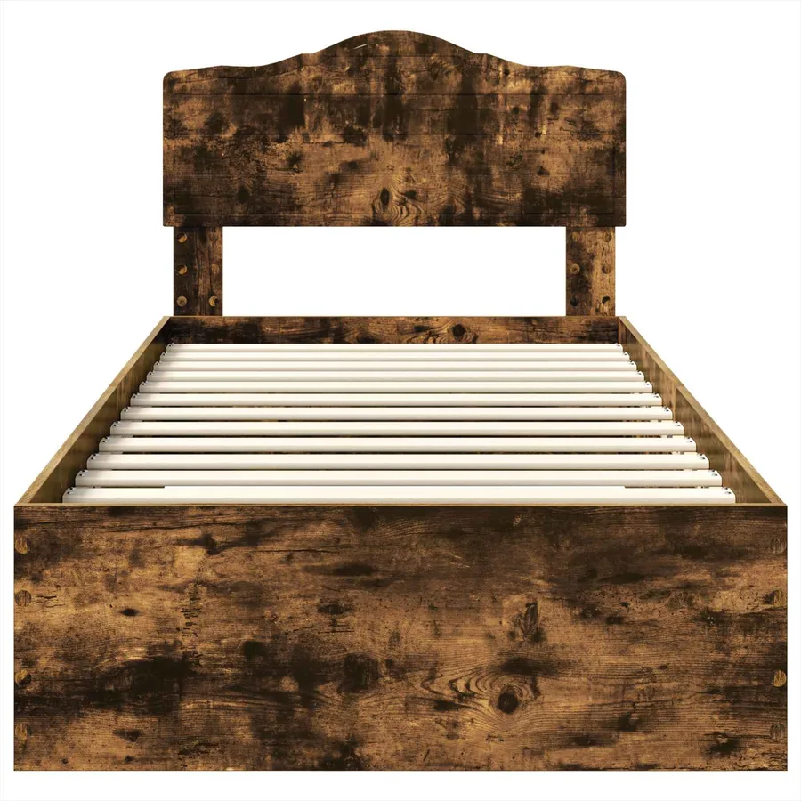 Cadre de lit Chêne fumé 90 x 190 cm Bois d'ingénierie - 7