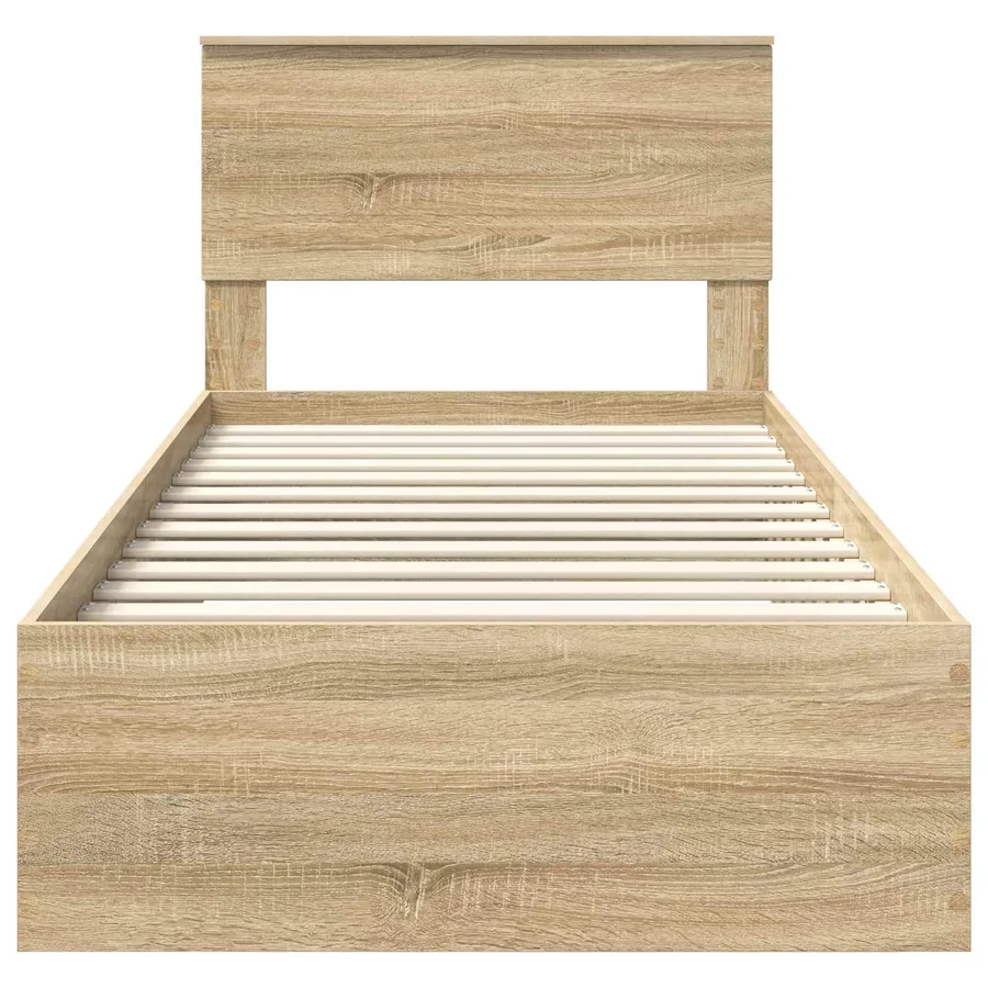 Cadre de lit Chêne Sonoma 90 x 190 cm Bois d'ingénierie - 7