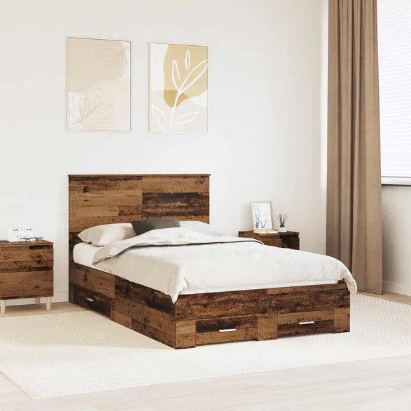 Cadre de lit Bois ancien 120 x 190 cm Bois d'ingénierie