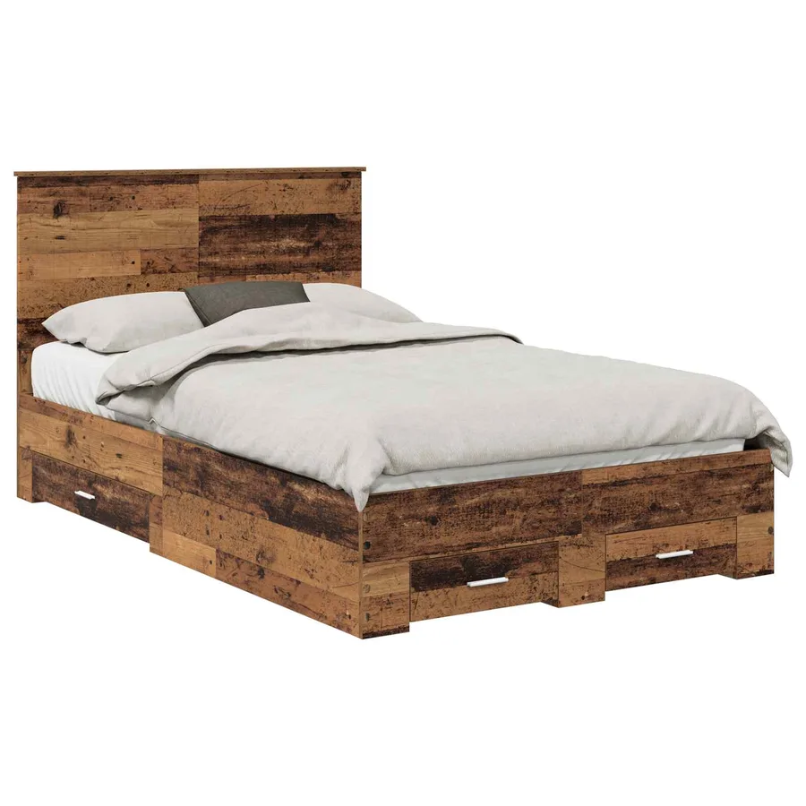 Cadre de lit Bois ancien 120 x 190 cm Bois d'ingénierie - 2
