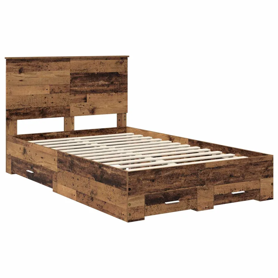 Cadre de lit Bois ancien 120 x 190 cm Bois d'ingénierie - 4