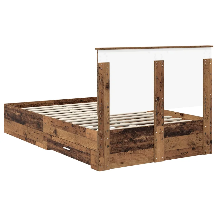 Cadre de lit Bois ancien 120 x 190 cm Bois d'ingénierie - 8