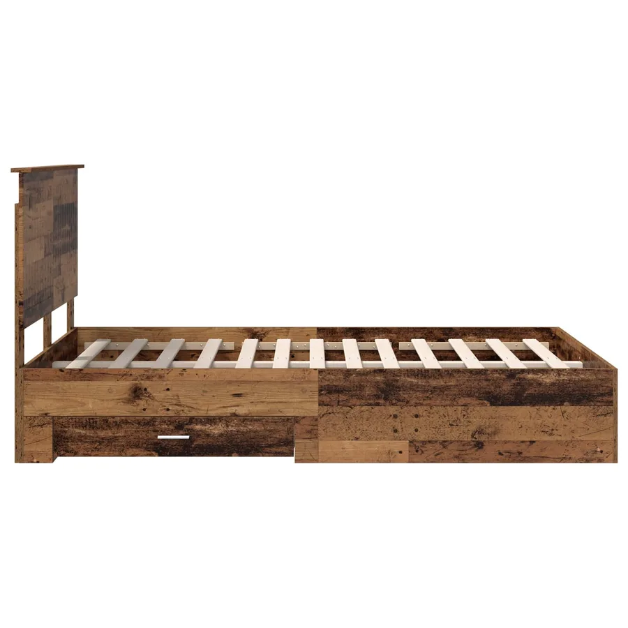 Cadre de lit Bois ancien 120 x 190 cm Bois d'ingénierie - 9