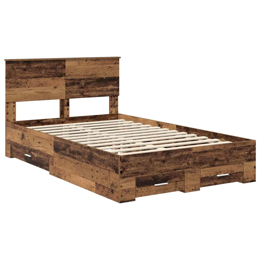 Cadre de lit Bois ancien 120 x 190 cm Bois d'ingénierie - 4