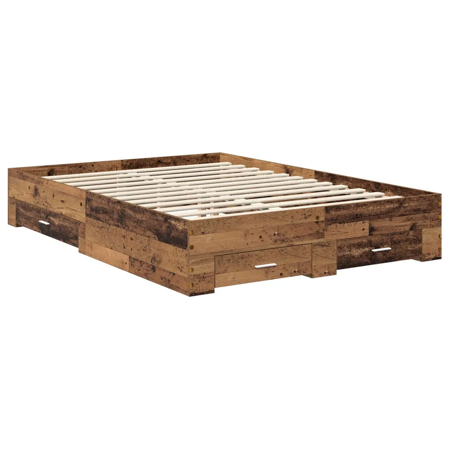 Cadre de lit Bois ancien 135 x 190 cm Bois d'ingénierie - 6