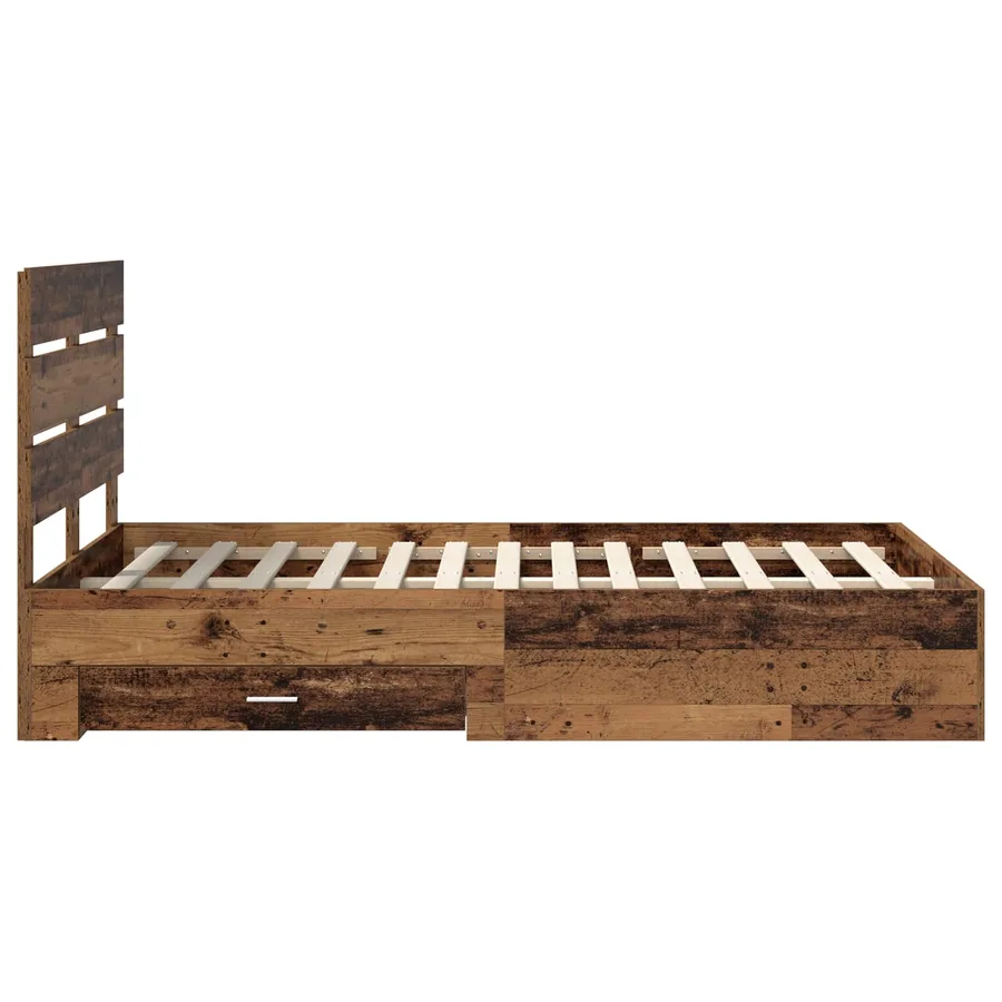 Cadre de lit Bois ancien 135 x 190 cm Bois d'ingénierie - 9