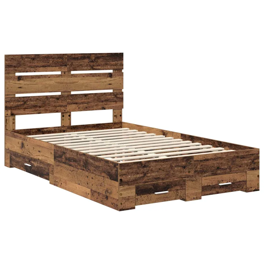 Cadre de lit Bois ancien 120 x 190 cm Bois d'ingénierie - 4