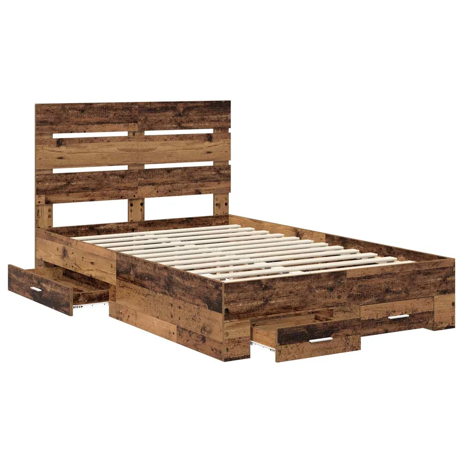 Cadre de lit Bois ancien 120 x 190 cm Bois d'ingénierie - 5