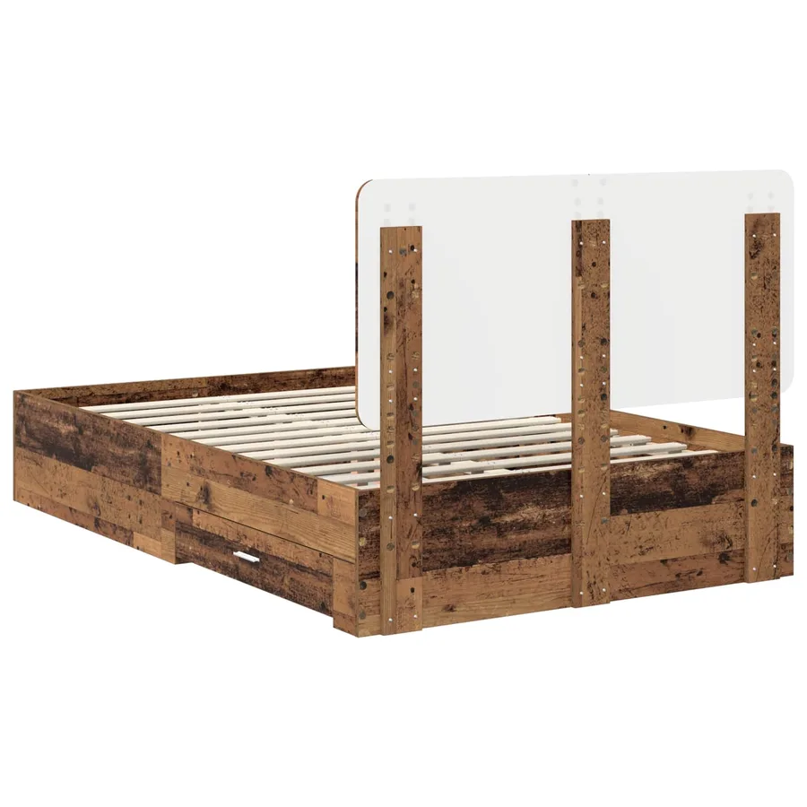 Cadre de lit Bois ancien 135 x 190 cm Bois d'ingénierie - 10