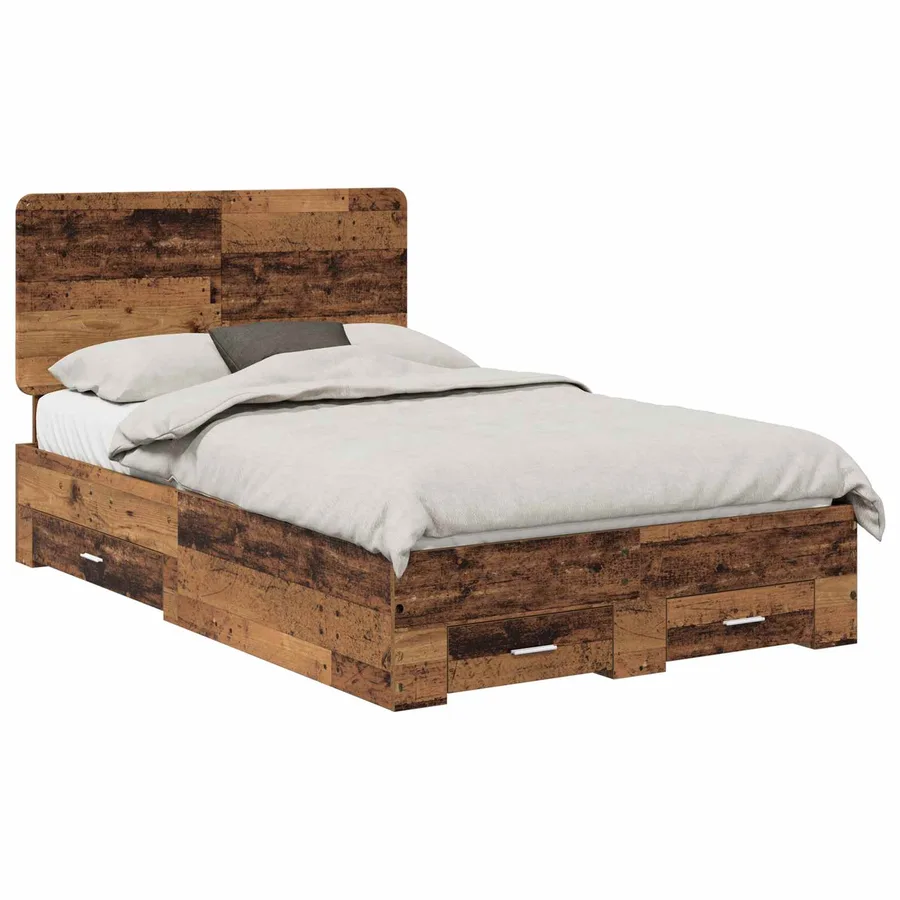 Cadre de lit Bois ancien 135 x 190 cm Bois d'ingénierie - 2