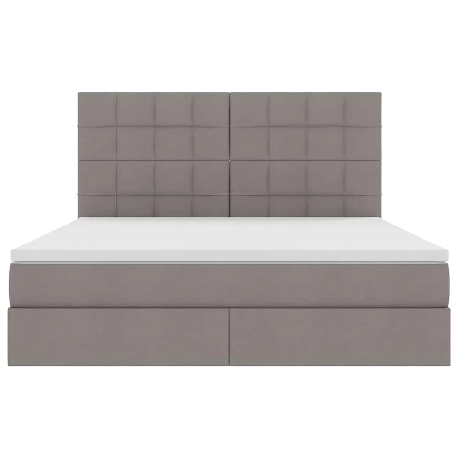 Lit avec rangement et matelas Taupe 160 x 200 cm tissu - 7