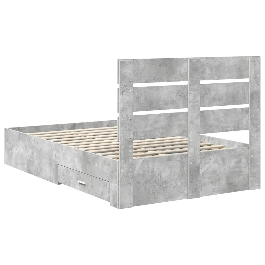 Cadre de lit Gris béton 120 x 190 cm Bois d'ingénierie - 8
