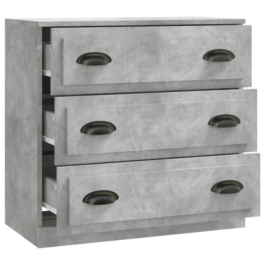 Sideboard concrete grey 70x35.5x67.5 cm engineered wood - 3
