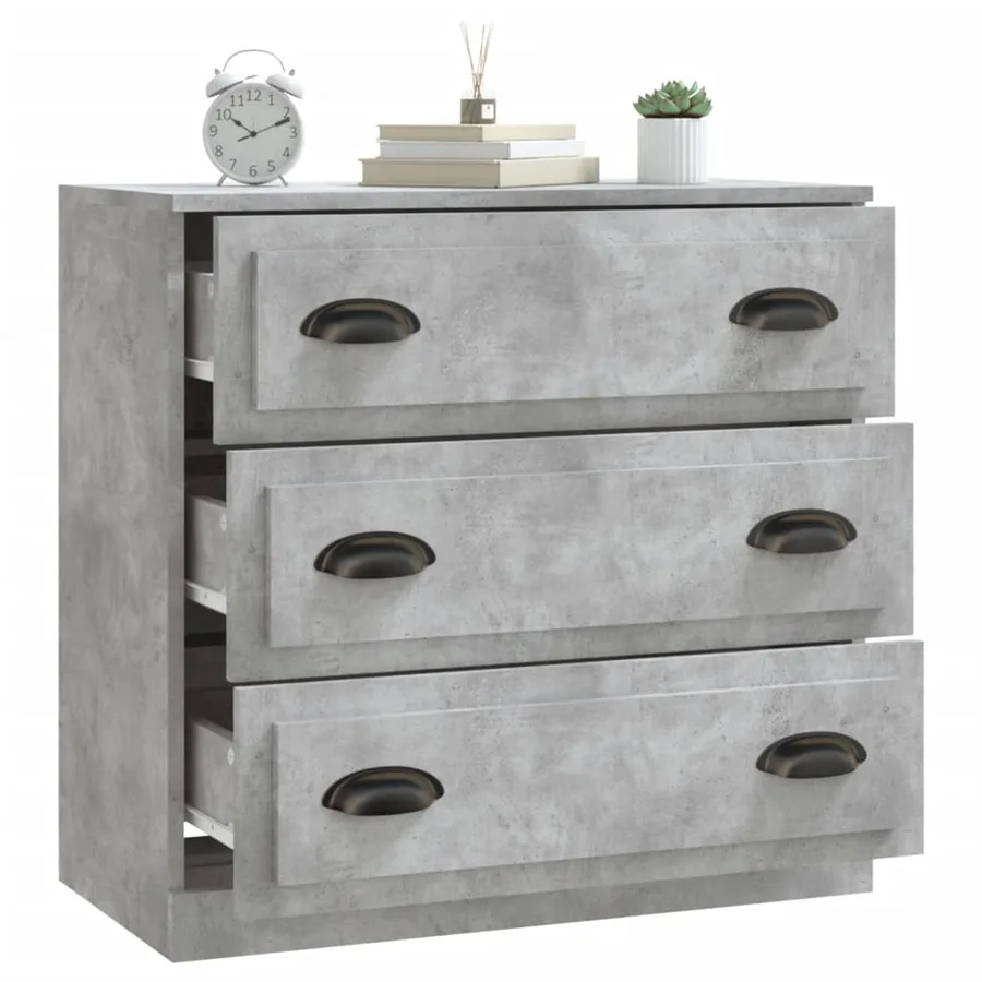 Sideboard concrete grey 70x35.5x67.5 cm engineered wood - 7