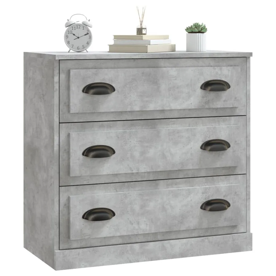 Sideboard concrete grey 70x35.5x67.5 cm engineered wood - 8