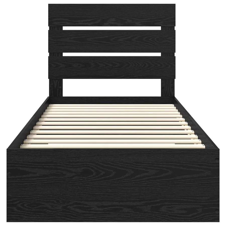 Cadre de lit Chêne noir 90 x 190 cm Bois d'ingénierie - 7
