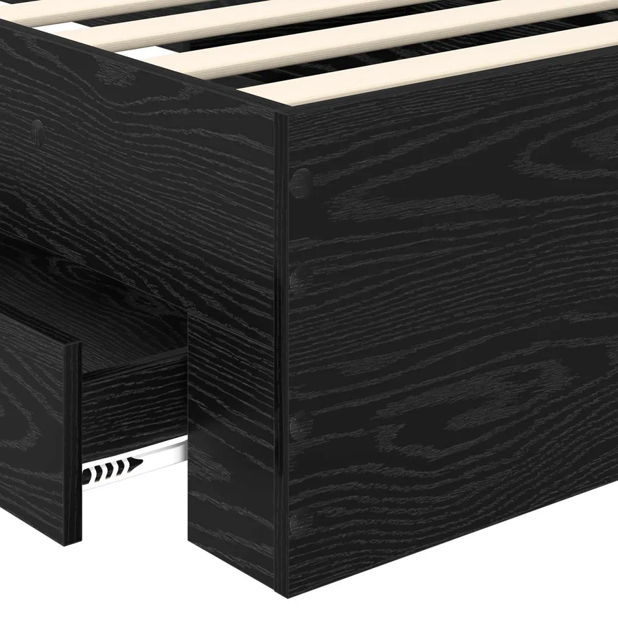 Cadre de lit Chêne noir 90 x 190 cm Bois d'ingénierie - 8
