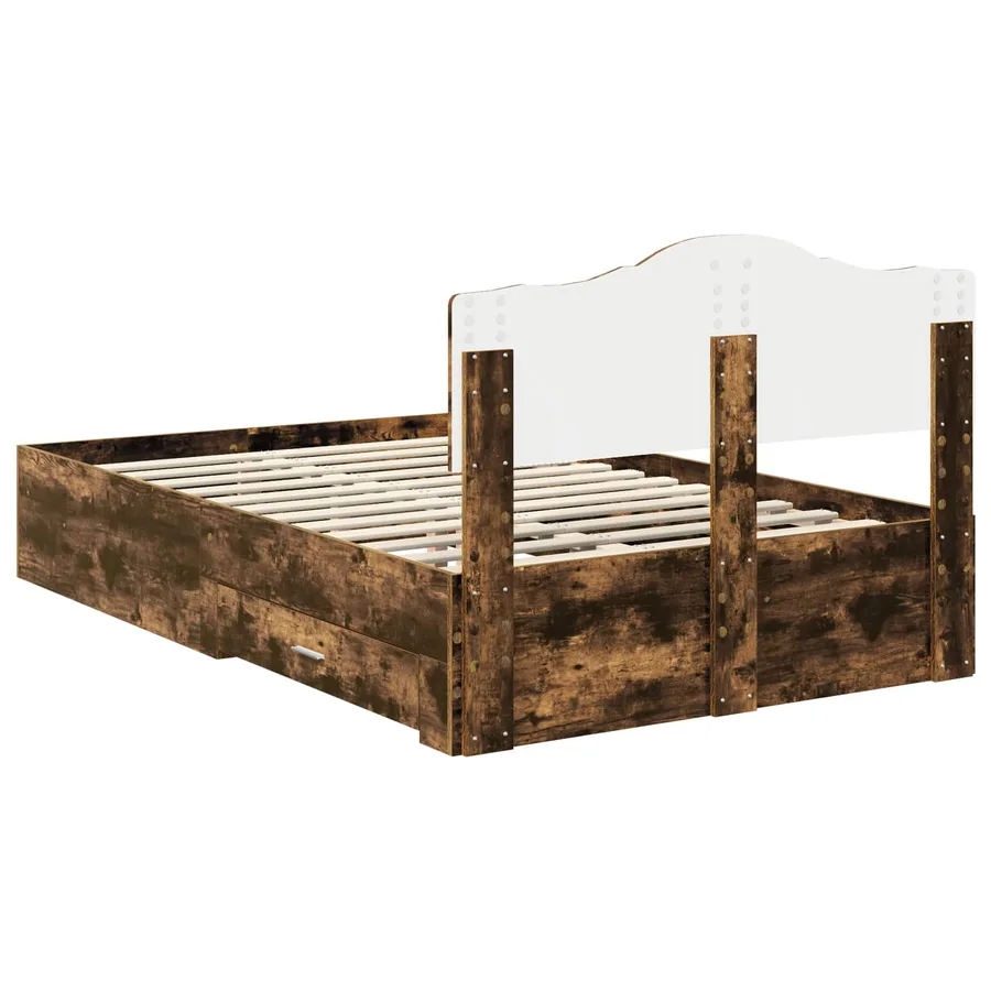 Cadre de lit Chêne fumé 120 x 190 cm Bois d'ingénierie - 10
