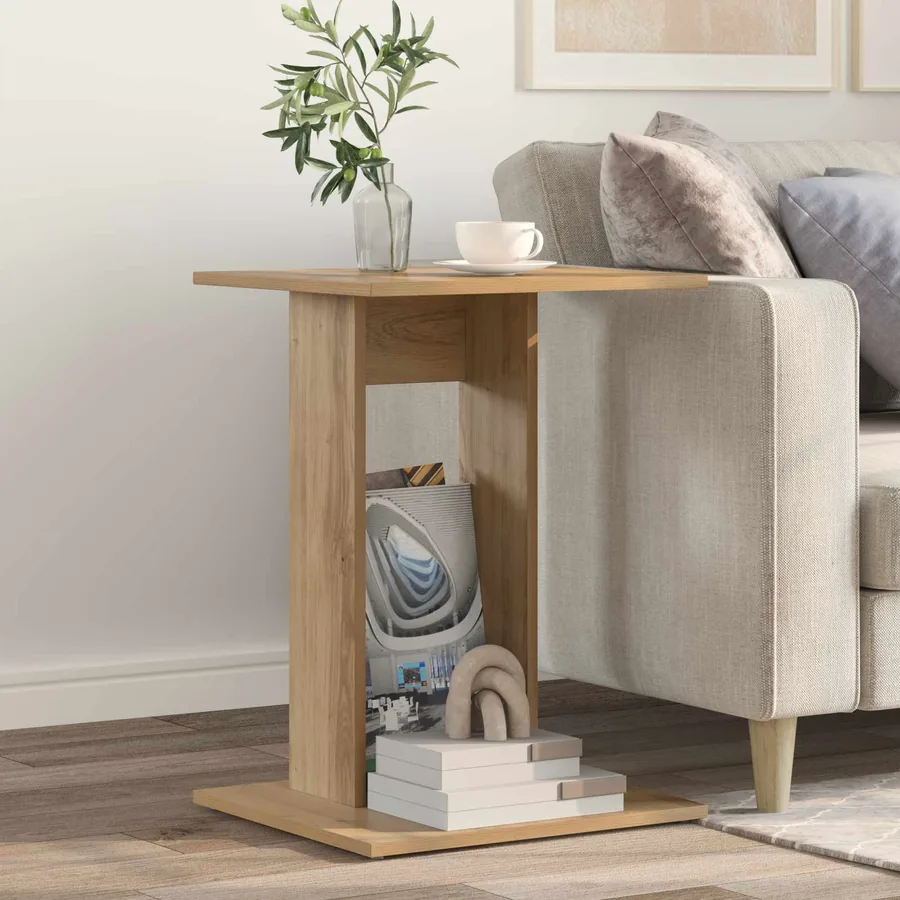 Table d'appoint Chêne artisanal 45 x 40 x 62,5 cm