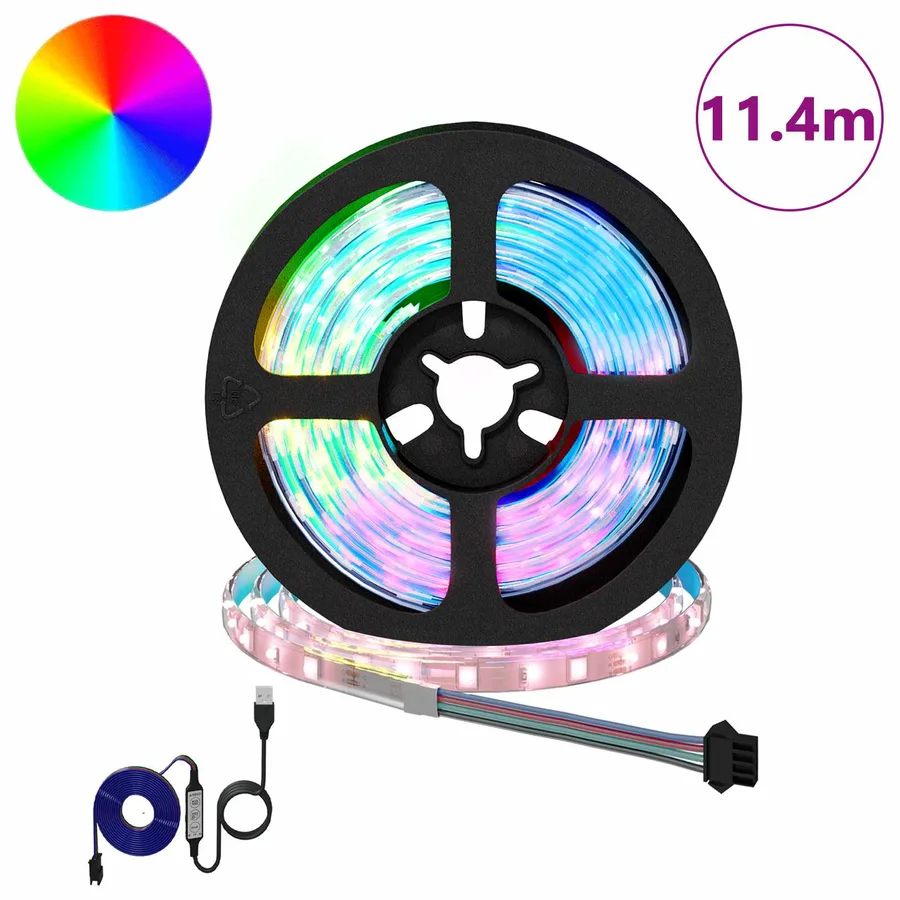 Bande LED 12 pcs Noir et Transparent 950 mm Cuivre et plastique - 2