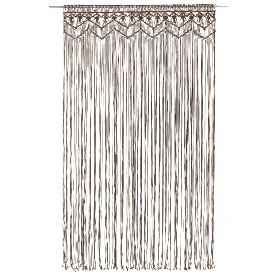 Rideau en macramé Taupe 140x240 cm Coton - 2