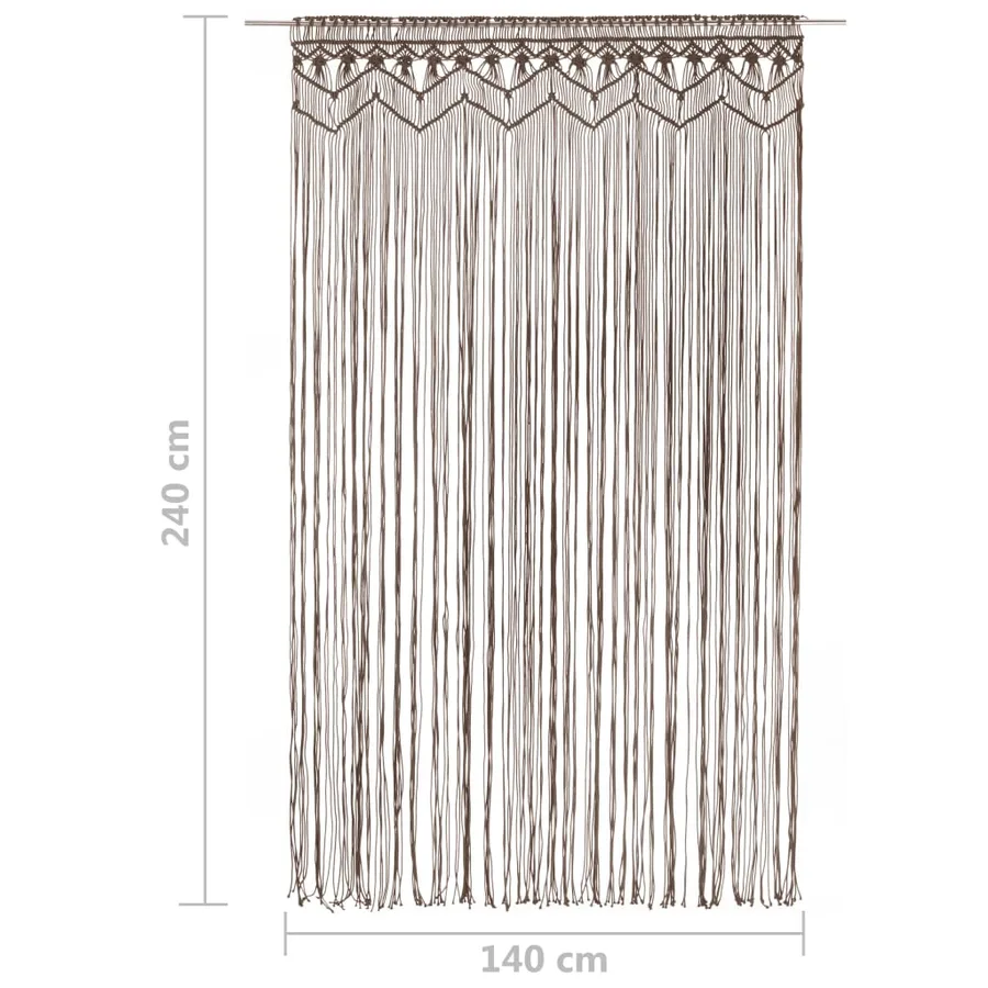 Rideau en macramé Taupe 140x240 cm Coton - 5
