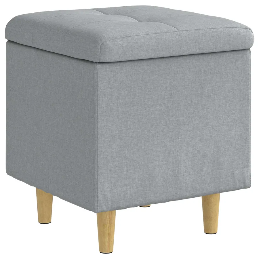 Ottoman avec rangement Gris clair 40 x 40 x 45 cm tissu - 2