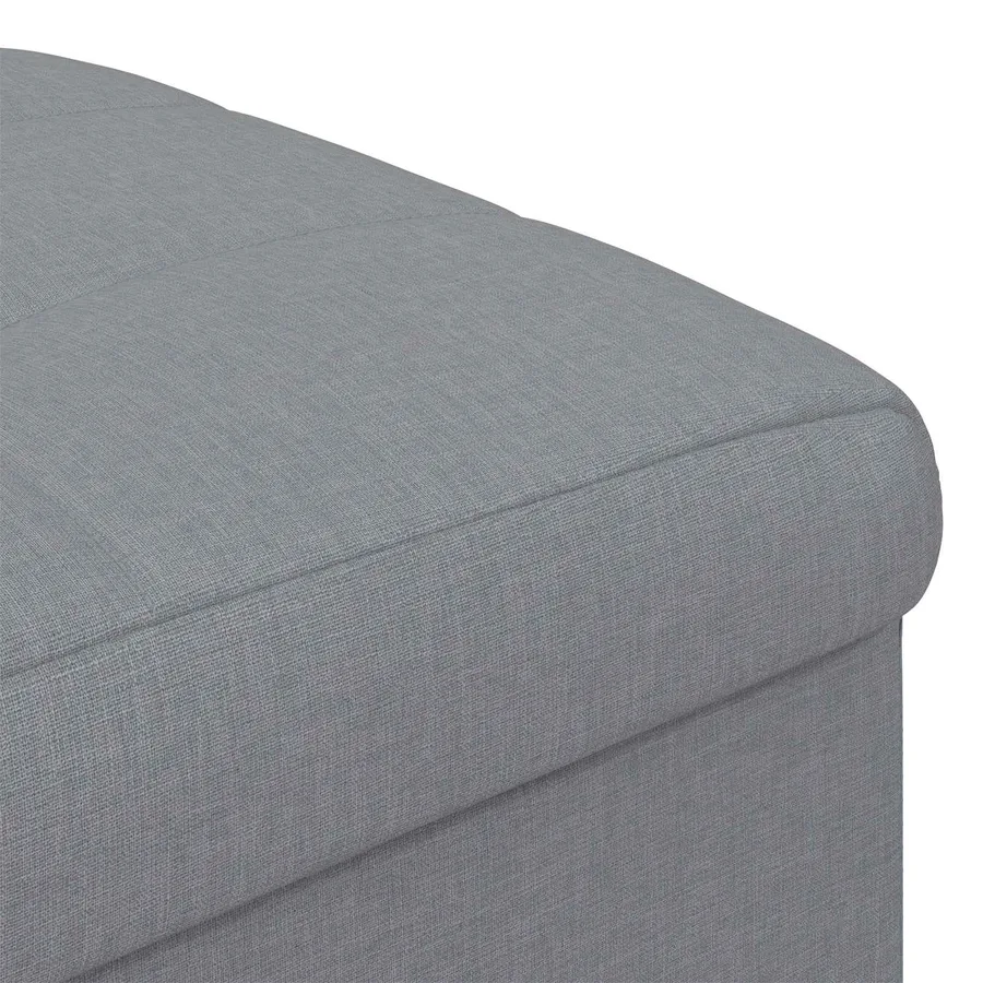 Ottoman avec rangement Gris clair 40 x 40 x 45 cm tissu - 7