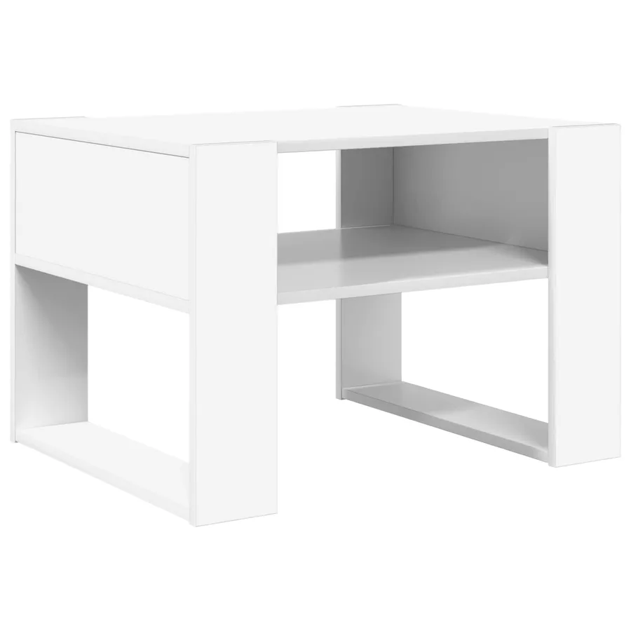 Table basse Blanc 66 x 53 x 45 cm Bois d'ingénierie - 2