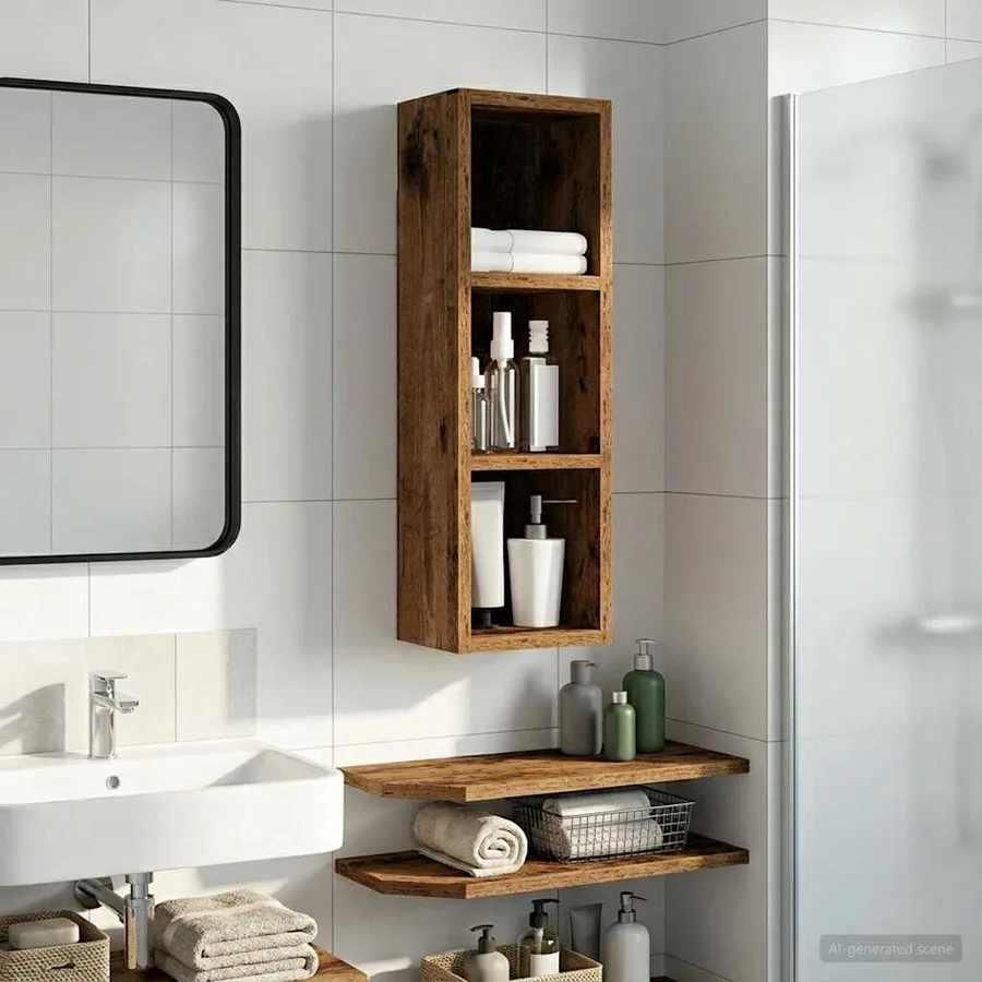 Armoire murale de salle de bain Bois ancien 20 x 16 x 62,5 cm - 5