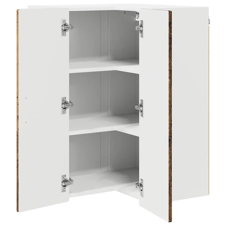 Cabinet d'angle mural PORTO Bois ancien 57 x 57 x 80 cm - 5