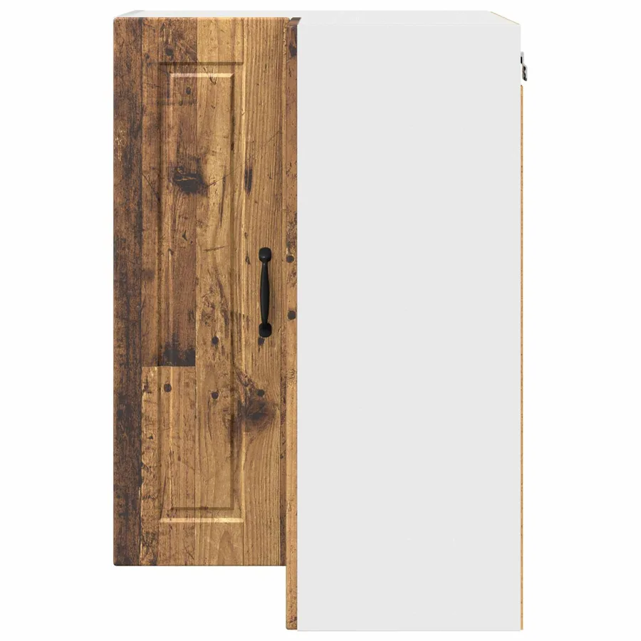 Cabinet d'angle mural PORTO Bois ancien 57 x 57 x 80 cm - 6