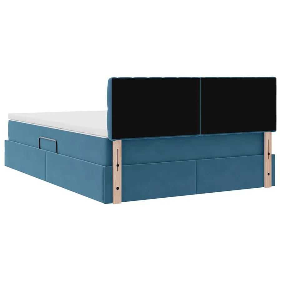 Lit de rangement LED avec matelas Bleu foncé 140 x 190 cm - 12