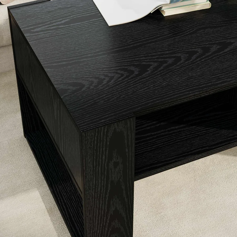 Table basse Chêne noir 92 x 53 x 45 cm Bois d'ingénierie - 4