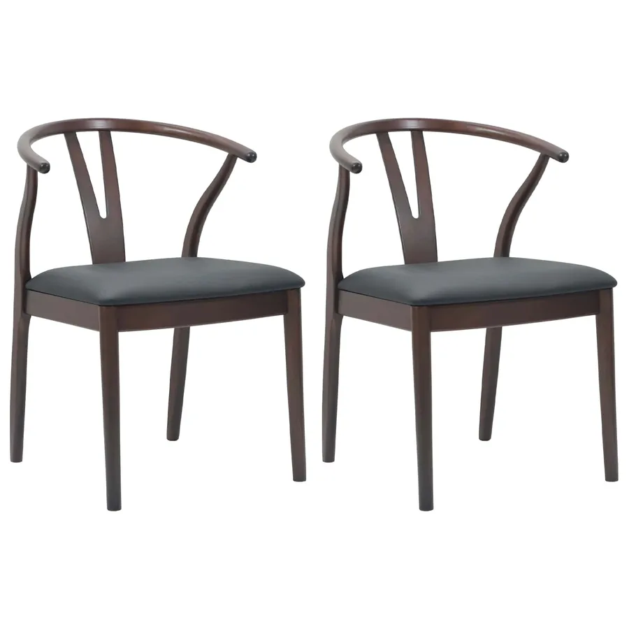 Chaise de salle à manger 2 pcs Marron clair et noir - 2