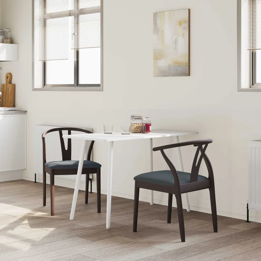 Chaise de salle à manger 2 pcs Marron clair et noir - 3