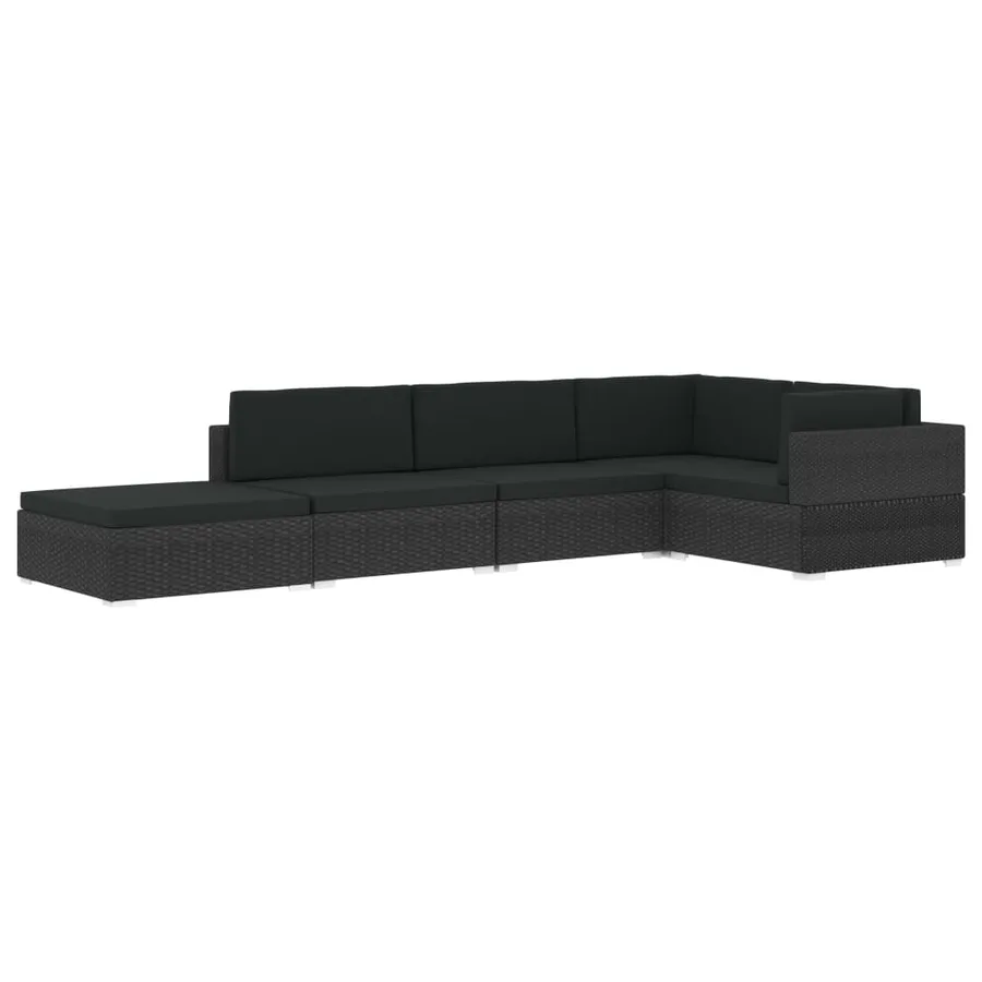 Chaise d'angle 1 pc et coussins Résine tressée Gris - 13