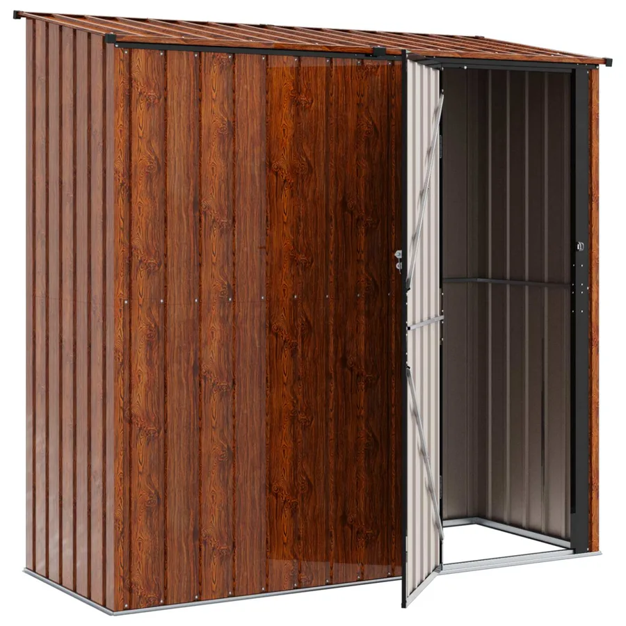 Cabanons de jardin Marron 203 x 85,5 x 200 cm Métал - 5