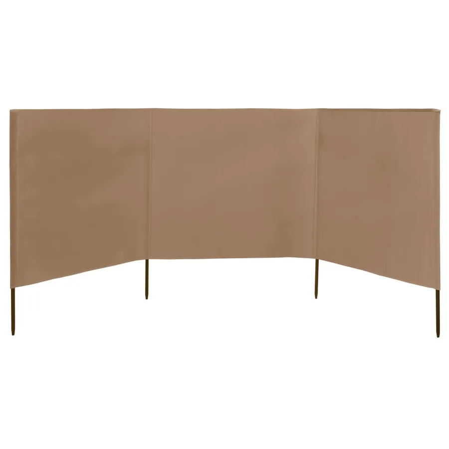 Paravent 3 panneaux Tissu 400 x 120 cm Taupe - 2