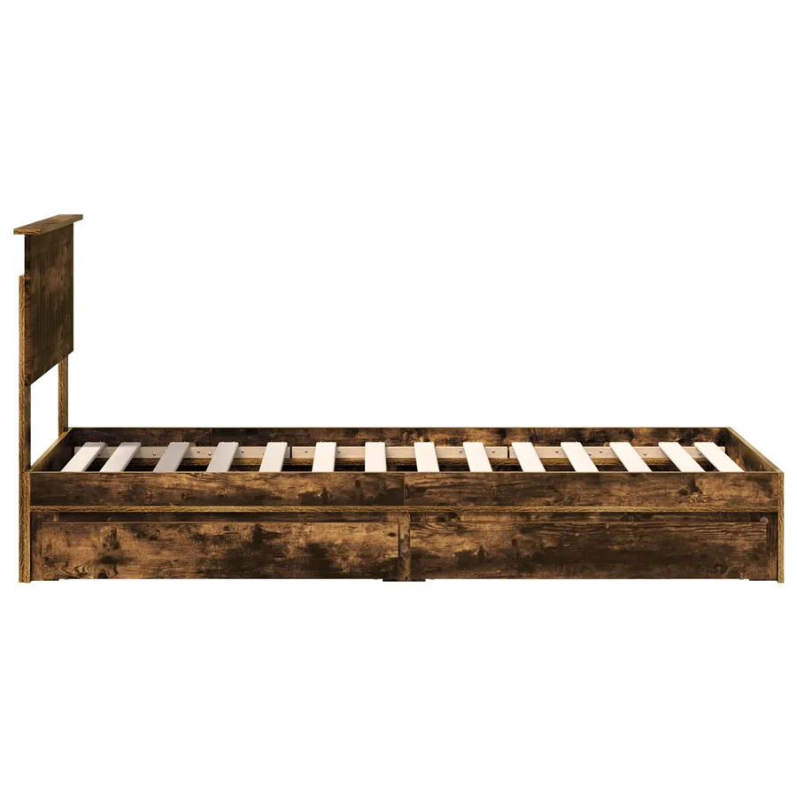 Lit de Rangement Chêne fumé 75 x 190 cm Bois d'ingénierie - 9