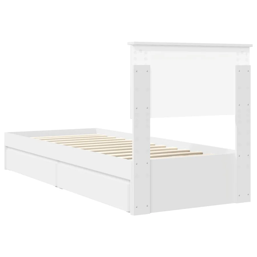 Lit de Rangement Blanc 75 x 190 cm Bois d'ingénierie - 10