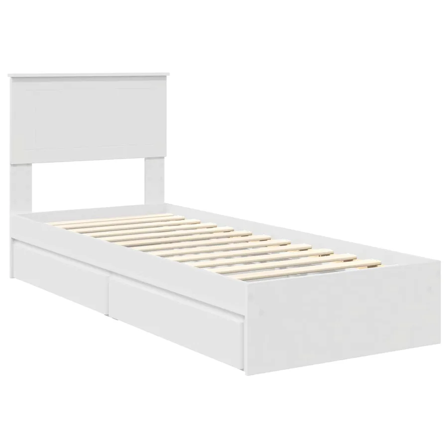 Lit de Rangement Blanc 75 x 190 cm Bois d'ingénierie - 4