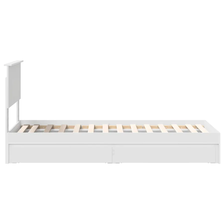 Lit de Rangement Blanc 75 x 190 cm Bois d'ingénierie - 9