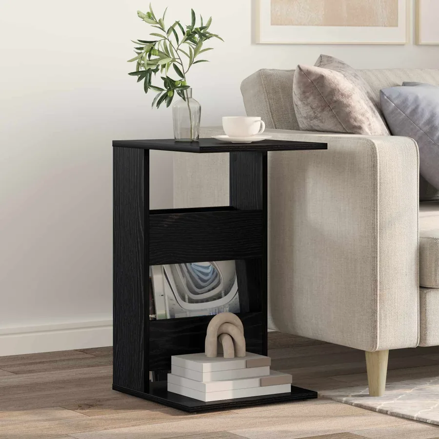 Table d'appoint Chêne noir 40 x 35 x 60,5 cm Bois d'ingénierie