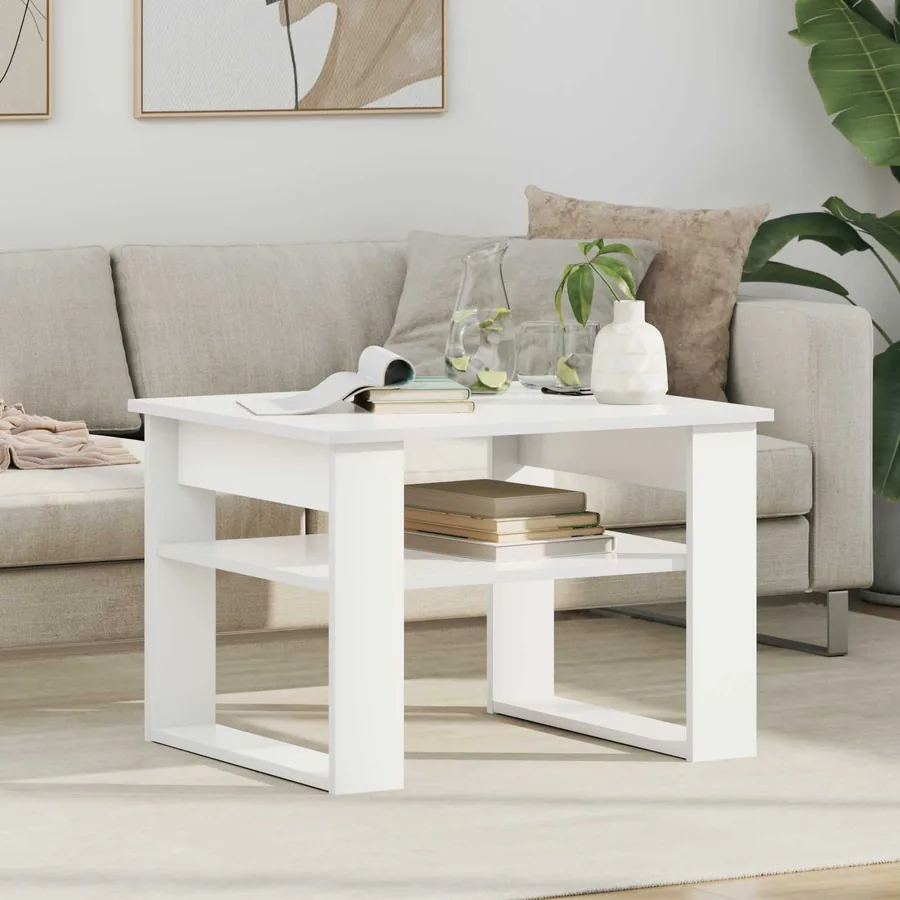 Table basse Blanc 64 x 54 x 44 cm Bois d'ingénierie