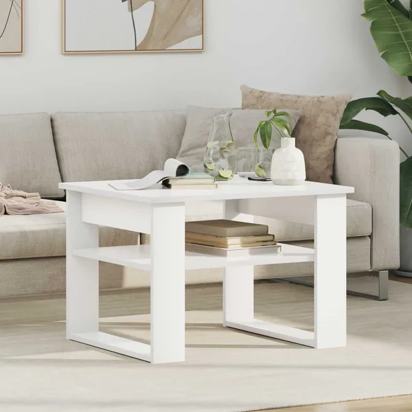 Table basse Blanc 64 x 54 x 44 cm Bois d'ingénierie