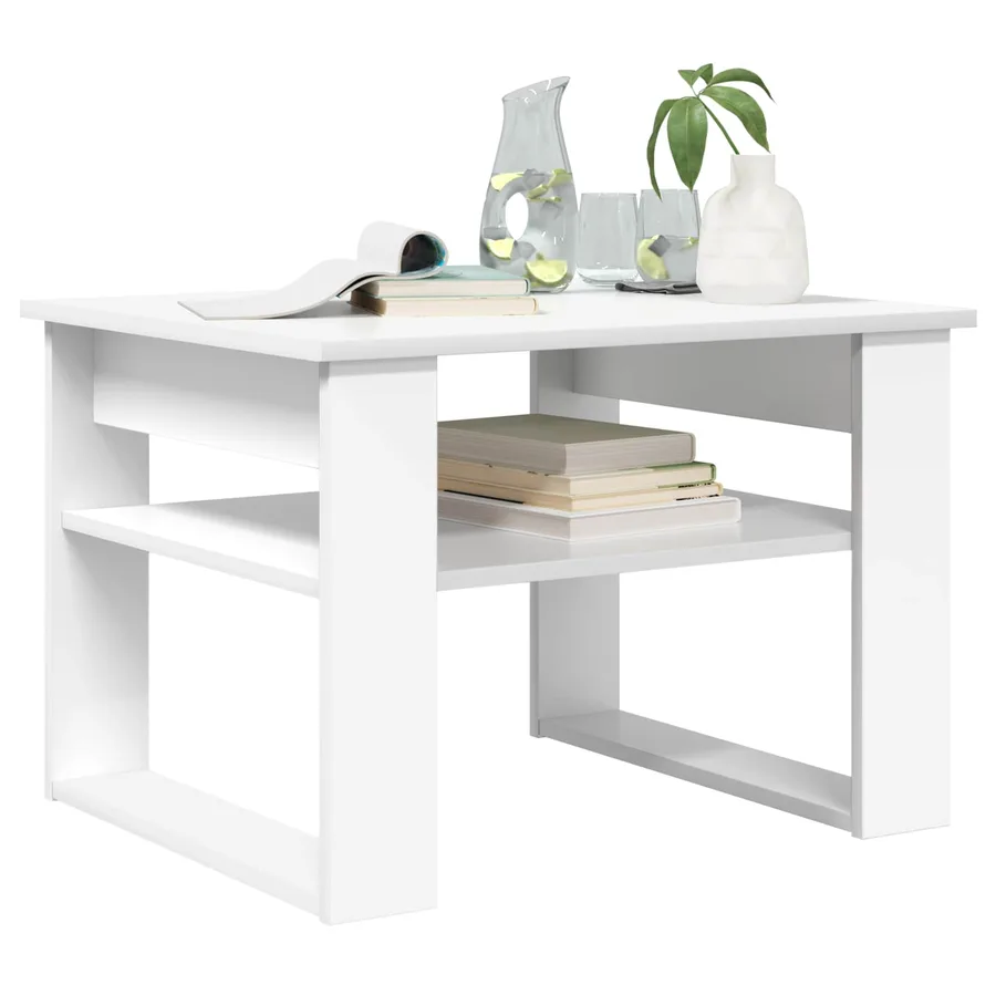 Table basse Blanc 64 x 54 x 44 cm Bois d'ingénierie - 3