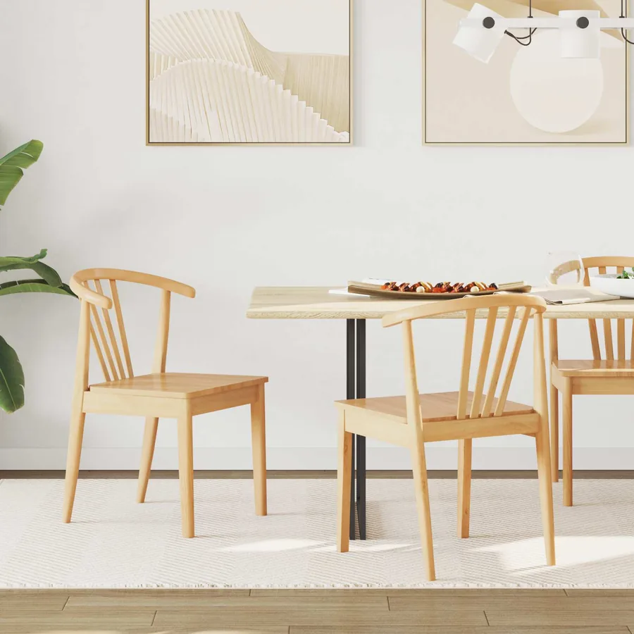 Chaise de salle à manger 2 pcs Naturel